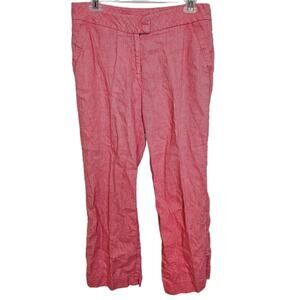 Soft Surroundings Pants Ankle Pants Women 6P Red Linen Blend Pants Trouser Women